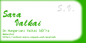 sara valkai business card